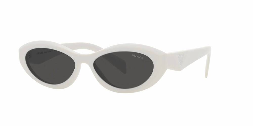 NEW PRADA women's pr 22zs square sunglasses in talc - grey